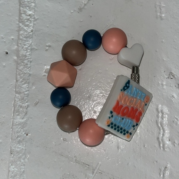 New Stanley Tumbler Cup Handle Charm Anti Social Moms Club Accessory Luggage Tag - Picture 5 of 11